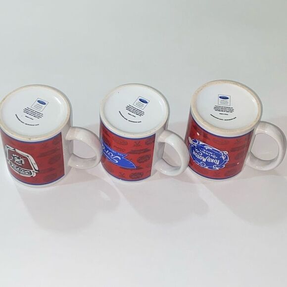3 Different Four Motor Co Automobile Coffee Mugs Ford Lightning Bolt Crest Red - Picture 3 of 9